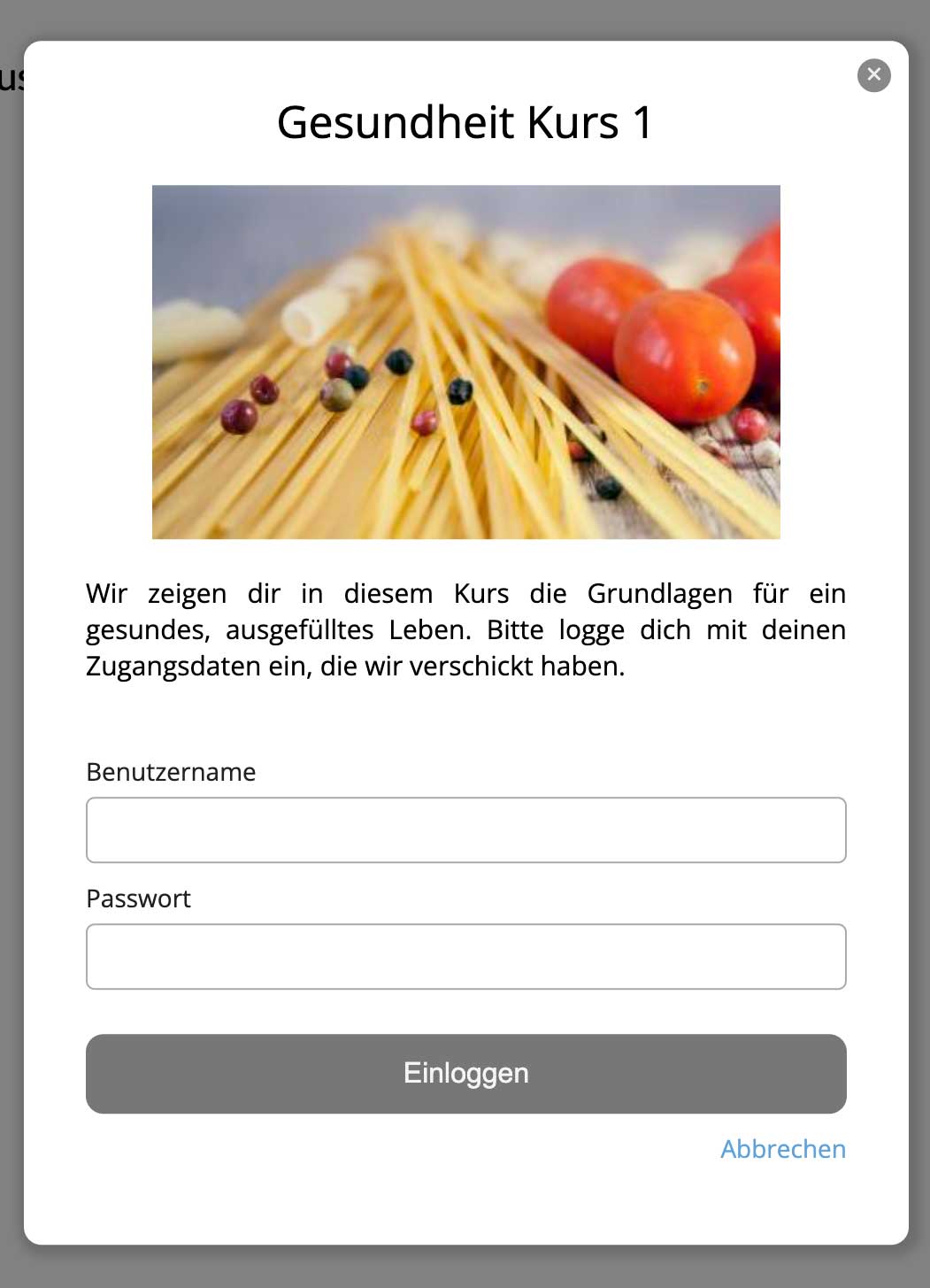 Einloggen in Bereich 2