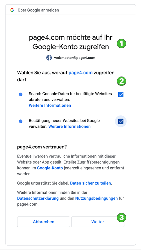 Google anmelden