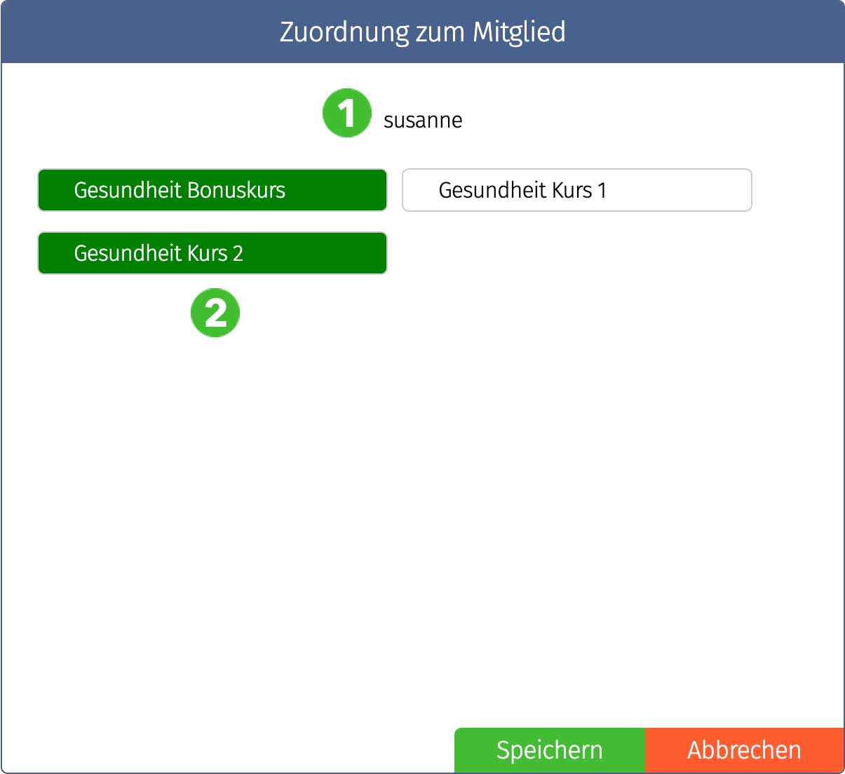 Kurse Mitglieder zuweisen