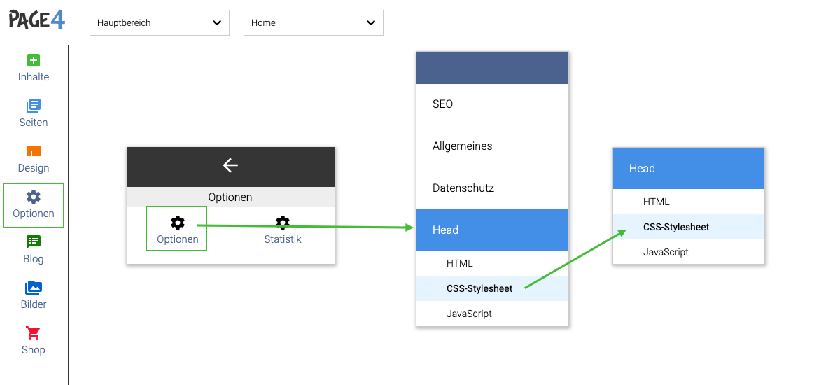 Optionen head css