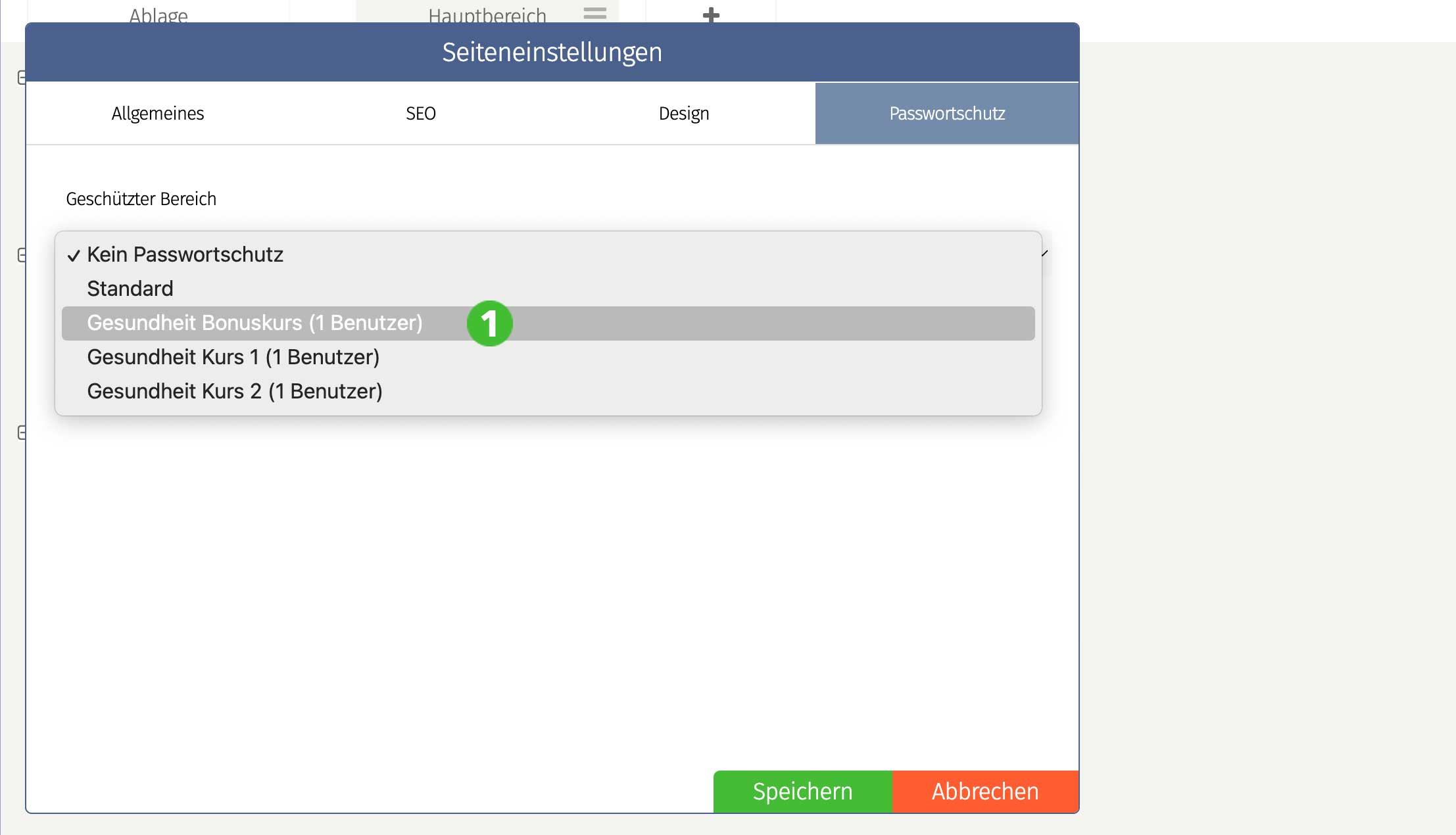 Seiten Bereiche zuweisen Seite anlegen 5