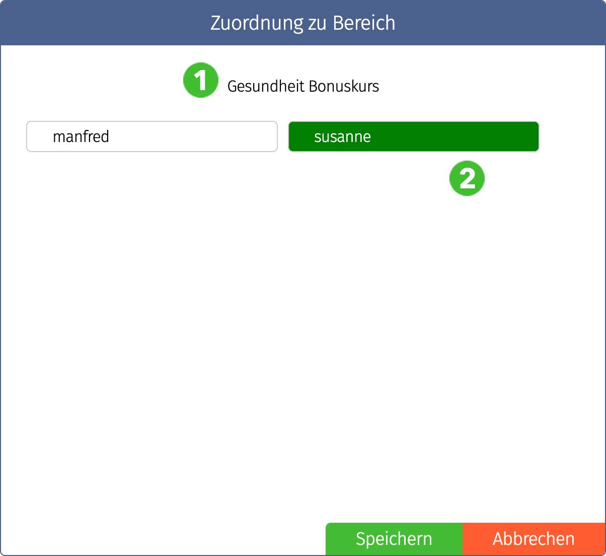 User Bereiche zuweisen